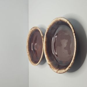 Brown drip bowls